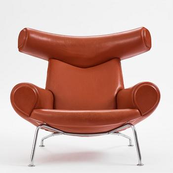 Hans J. Wegner, a brown leather  'Ox Chair', probably executed by AP-stolen, Denmark, 1960's-70's Provenance Sven Lundh.