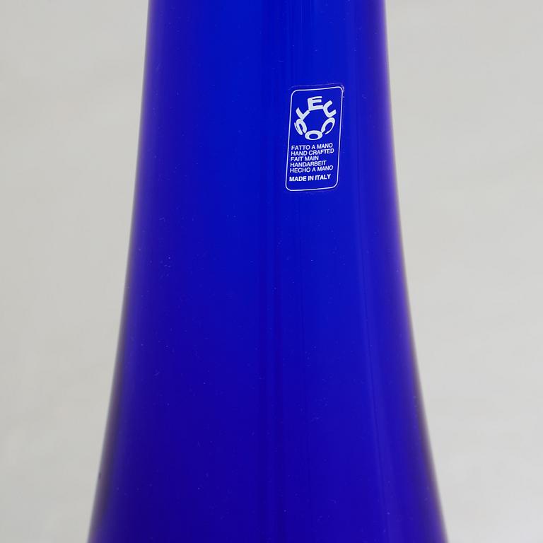 A Danilo De Rossi blue glass 'Glo' lamp, Leukos, Italy.