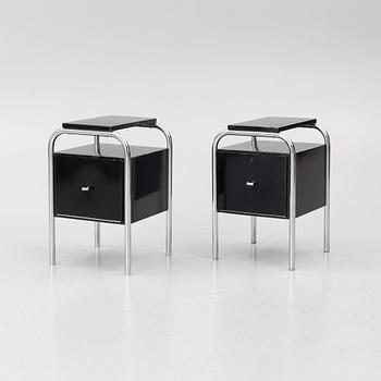 Pair of bedside tables, Functionalist, 1930s.