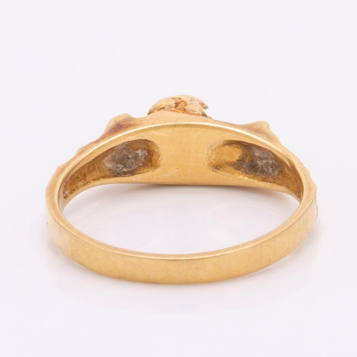 Lapponia ring 18K gold with 1 cultured pearl approx 4 mm, Finland 1976.