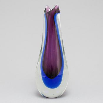 a Italian glass vase, probably Flavio Poli, 20th century.