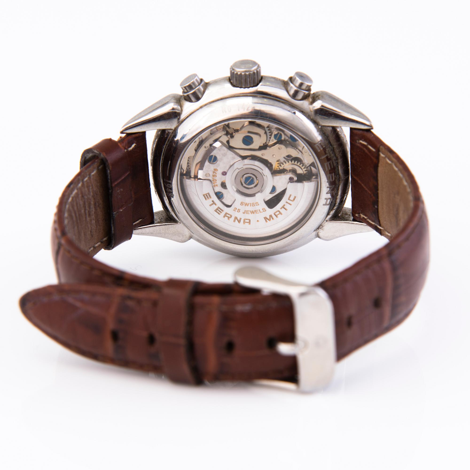 ETERNA Eterna-Matic, Chronometer Chronograph, rannekello 45 mm.