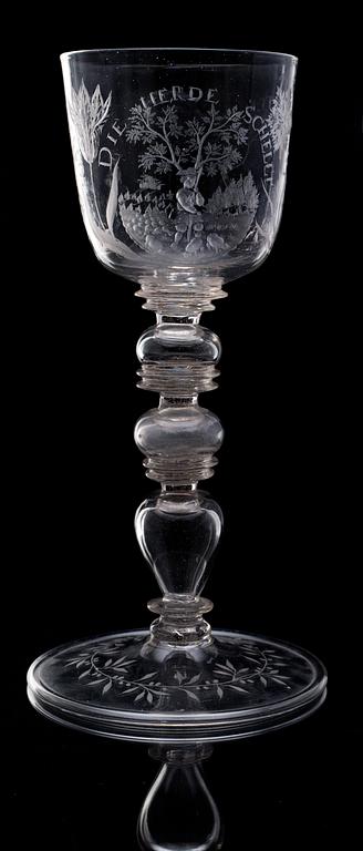 A German baroque wine goblet, first part of 18th Century.