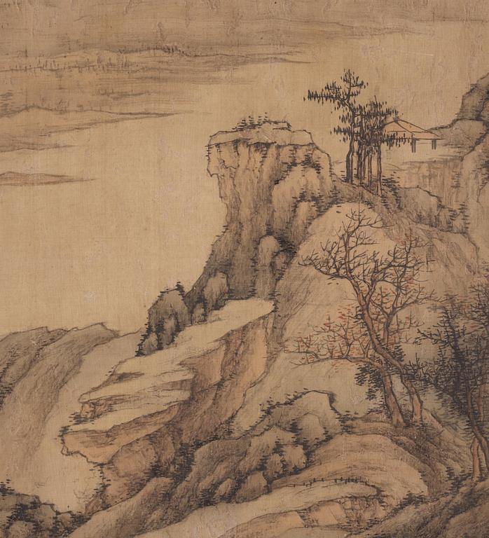 A Chinese scroll painting by anonymous artist, ink and colour on silk, Qing dynasty (1644-1912).