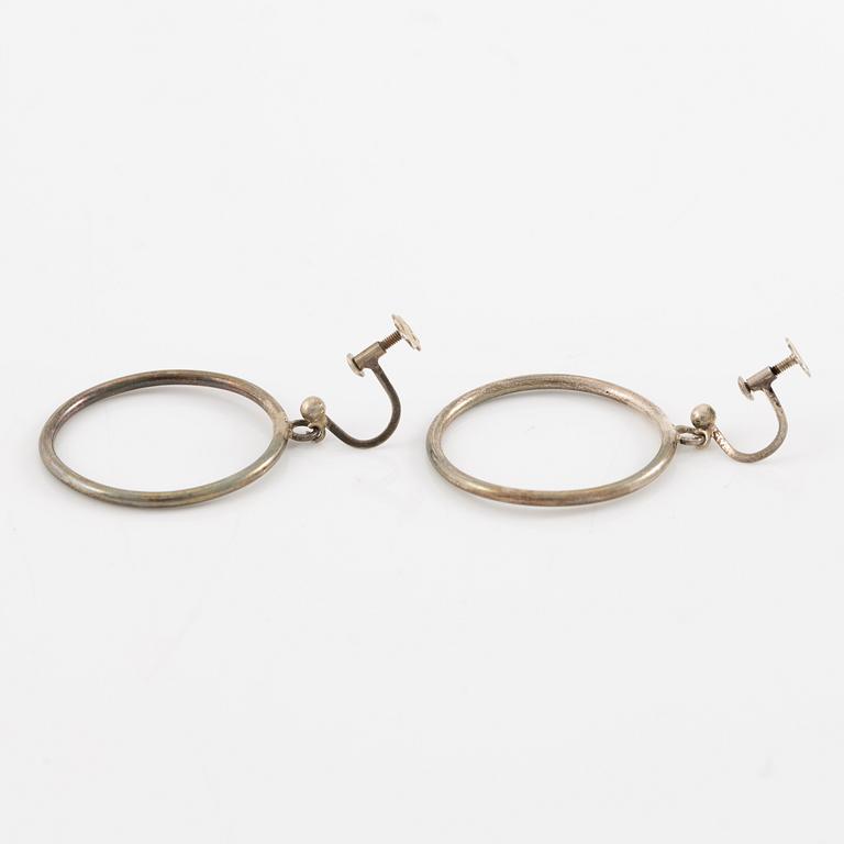 Lars Arby, four pairs of earrings, silver, Gothenburg including 1963 and 1969.