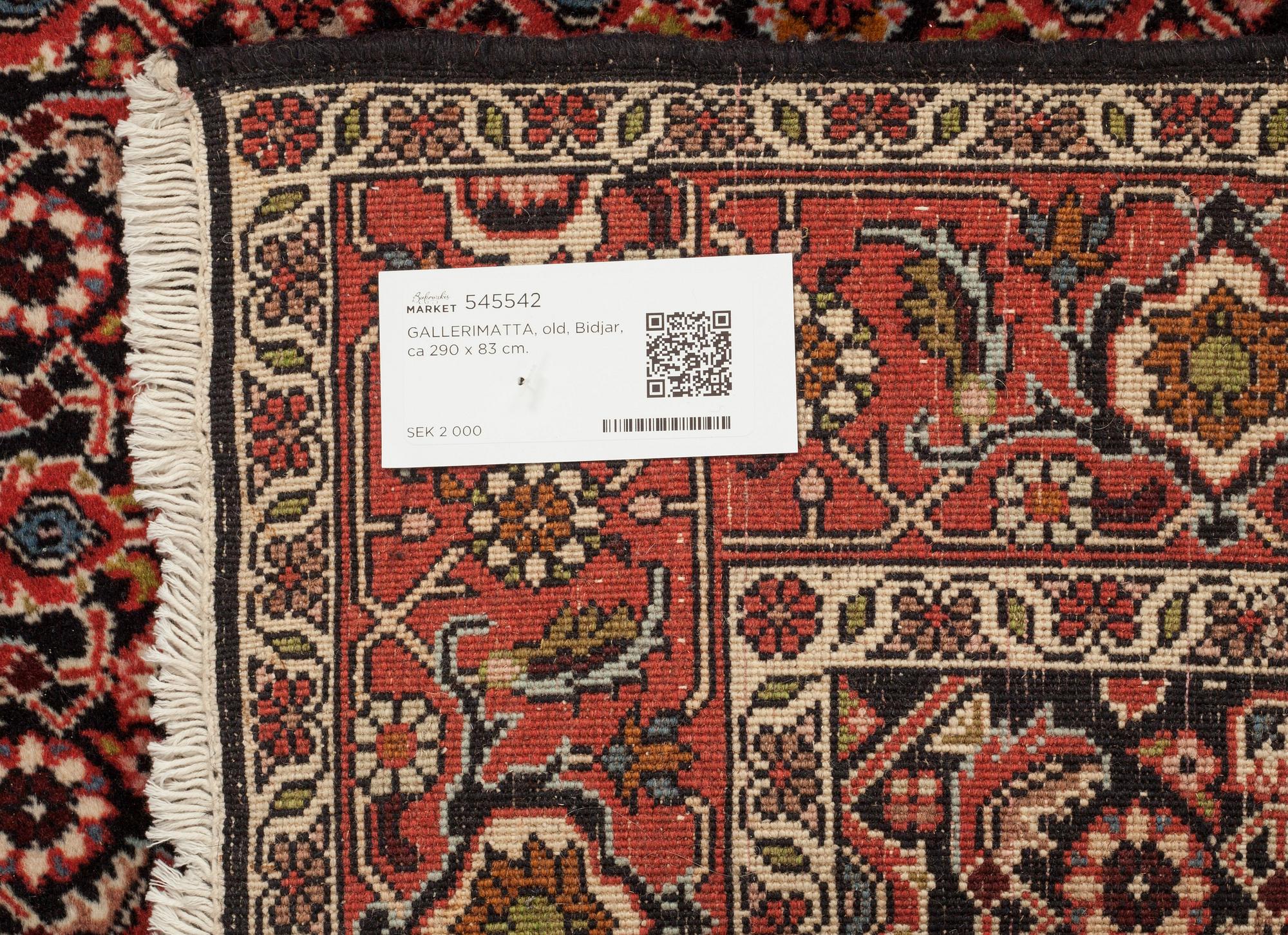 GALLERIMATTA, old, Bidjar, ca 290 x 83 cm.