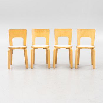 Alvar Aalto, four model 66 chairs, Artek, Finalnd.