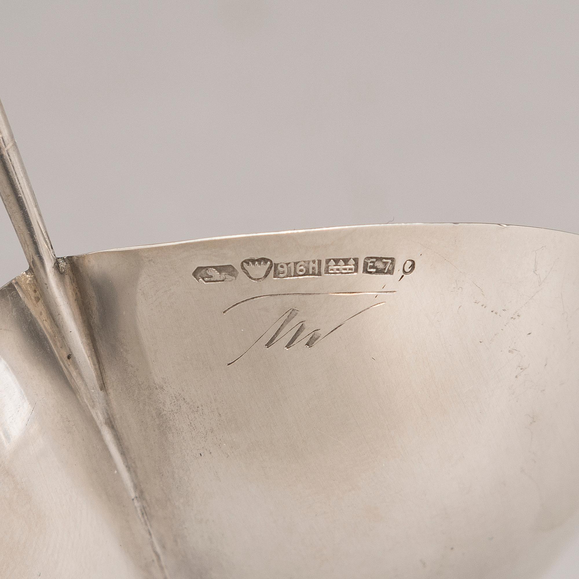TAPIO WIRKKALA, A leaf shaped silver bowl, marked TW, Hämeenlinna, Finland 1958.