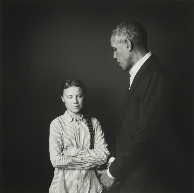 Max Modén, "Greta Thunberg and Barack Obama at the Grand Hotel", 2019.
