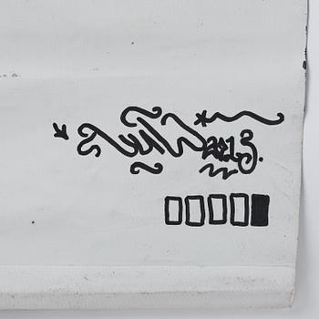 Magnus "NUG" Gustafsson, spray paint on canvas signed and dated 2013 verso.