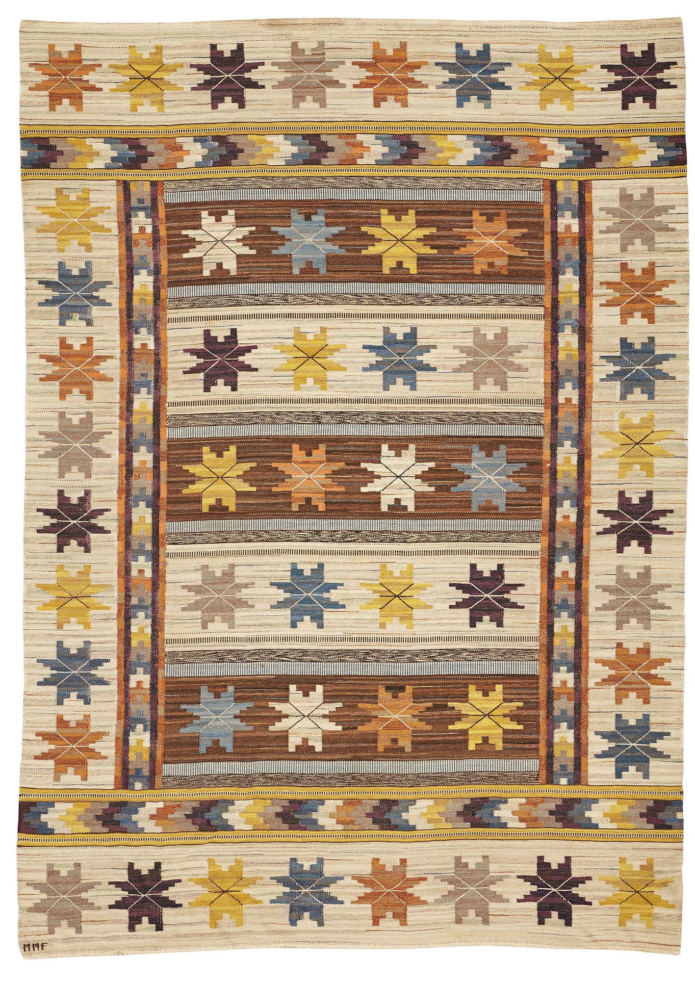Märta Måås-Fjetterström, matta, "Höstmattan", rölakan, ca 347-348 x 245-248 cm, signerad MMF.