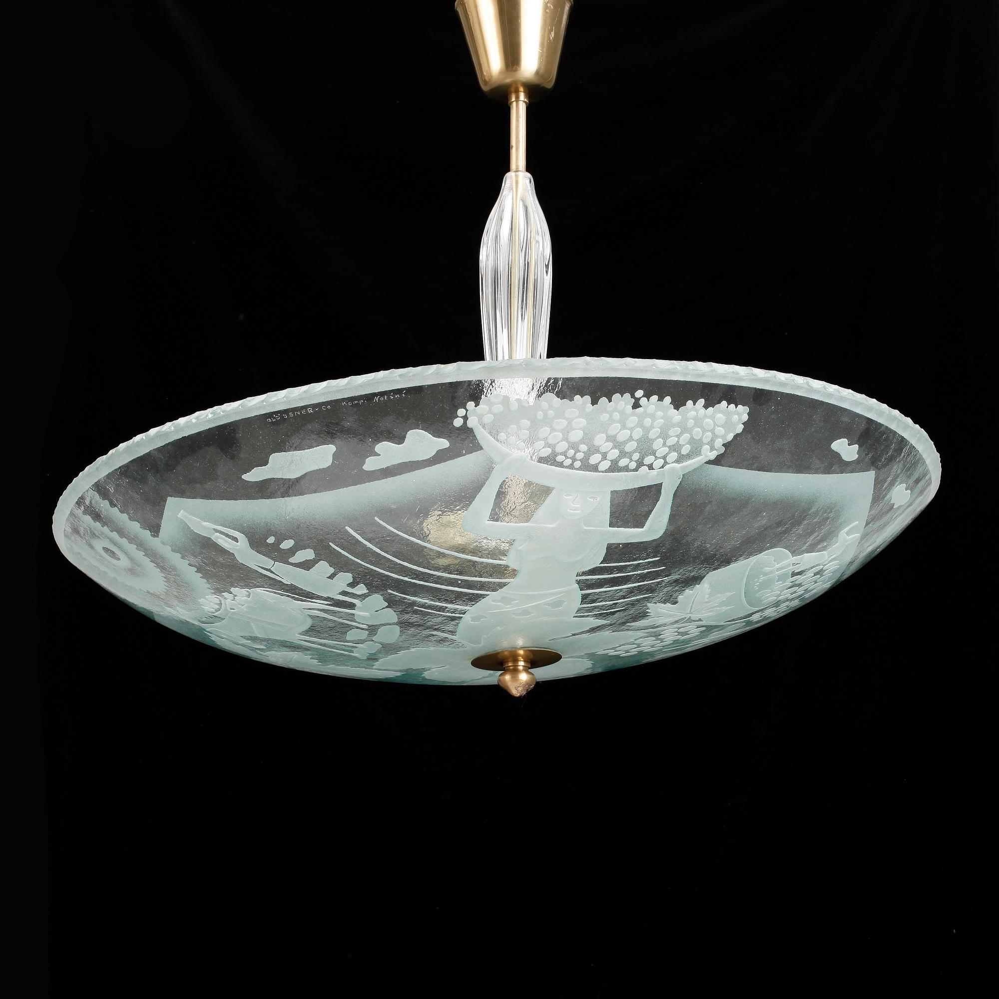TAKARMATUR, glas, Bo Notini för Glössner & Co, 1940-tal. Höjd ca 67 cm.