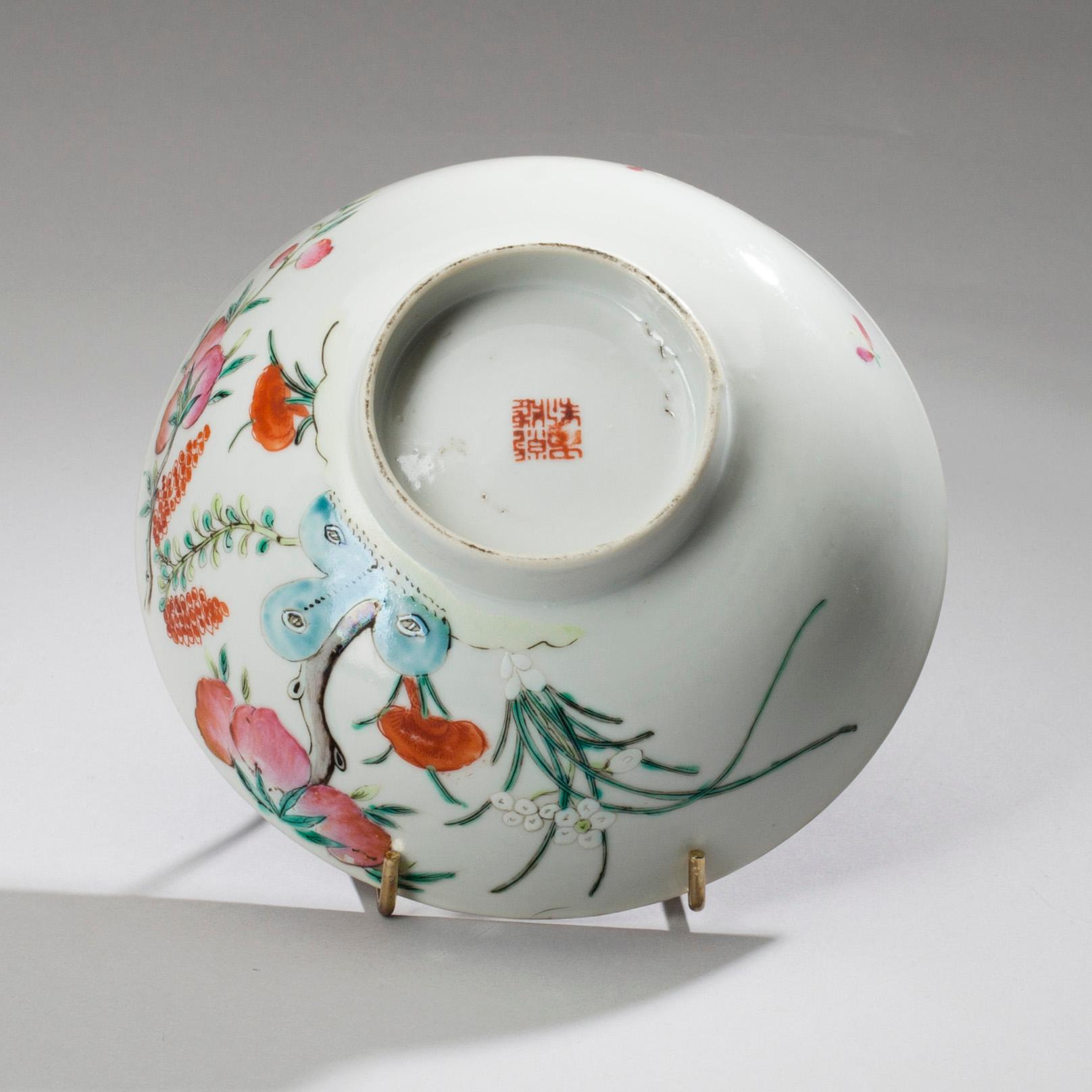 FAT, 2 ST OCH SKÅL, porslin, Kina ca 1900.