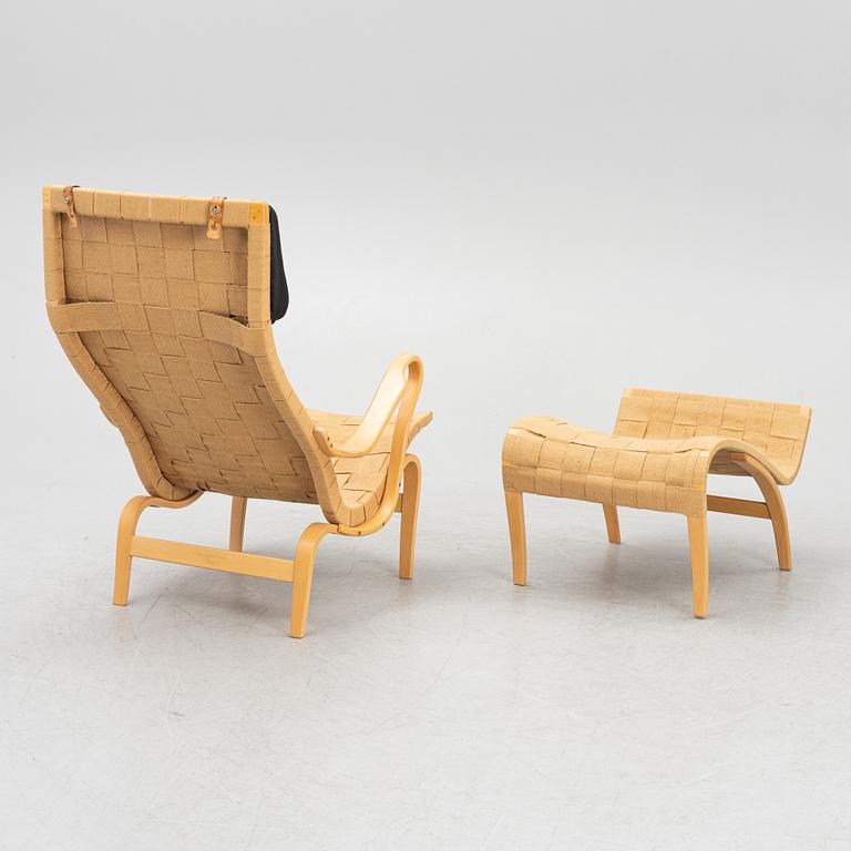 Bruno Mathsson, a 'Pernilla' easy chair and a foot stool, Dux, Sweden.