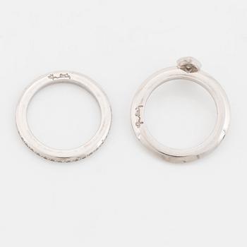 Efva Attling, ringar, 2st, 18K vitguld med diamanter.