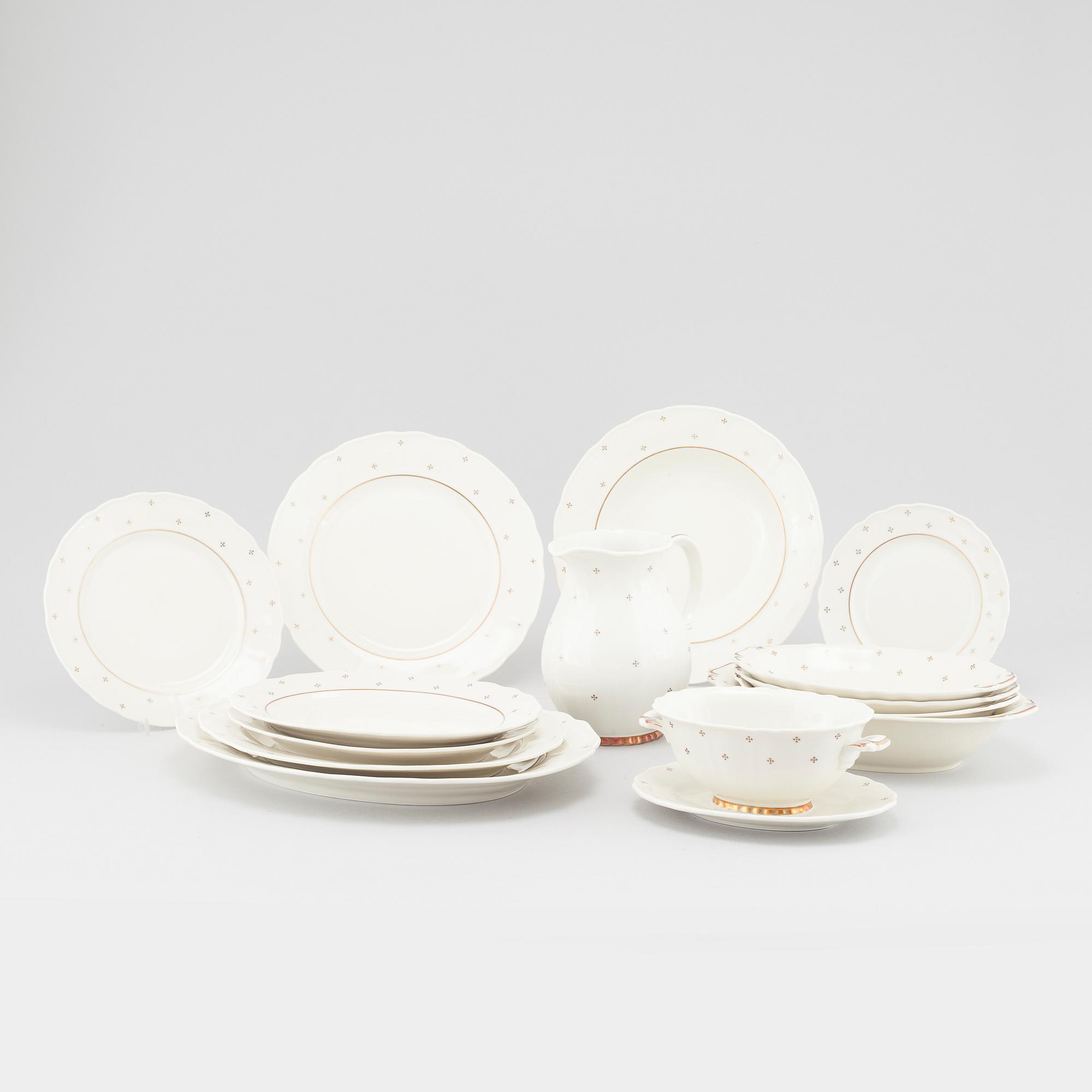 58 pieces of porcelain tableware from Rörstrand, 20th century.