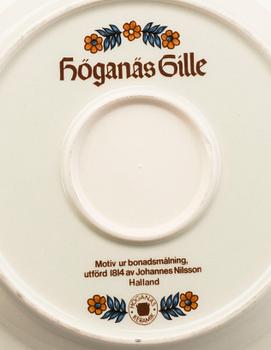 SERVIS  25 dlr "Höganäs gille" Höganäs 1900-talets senare del glaserat stengods.