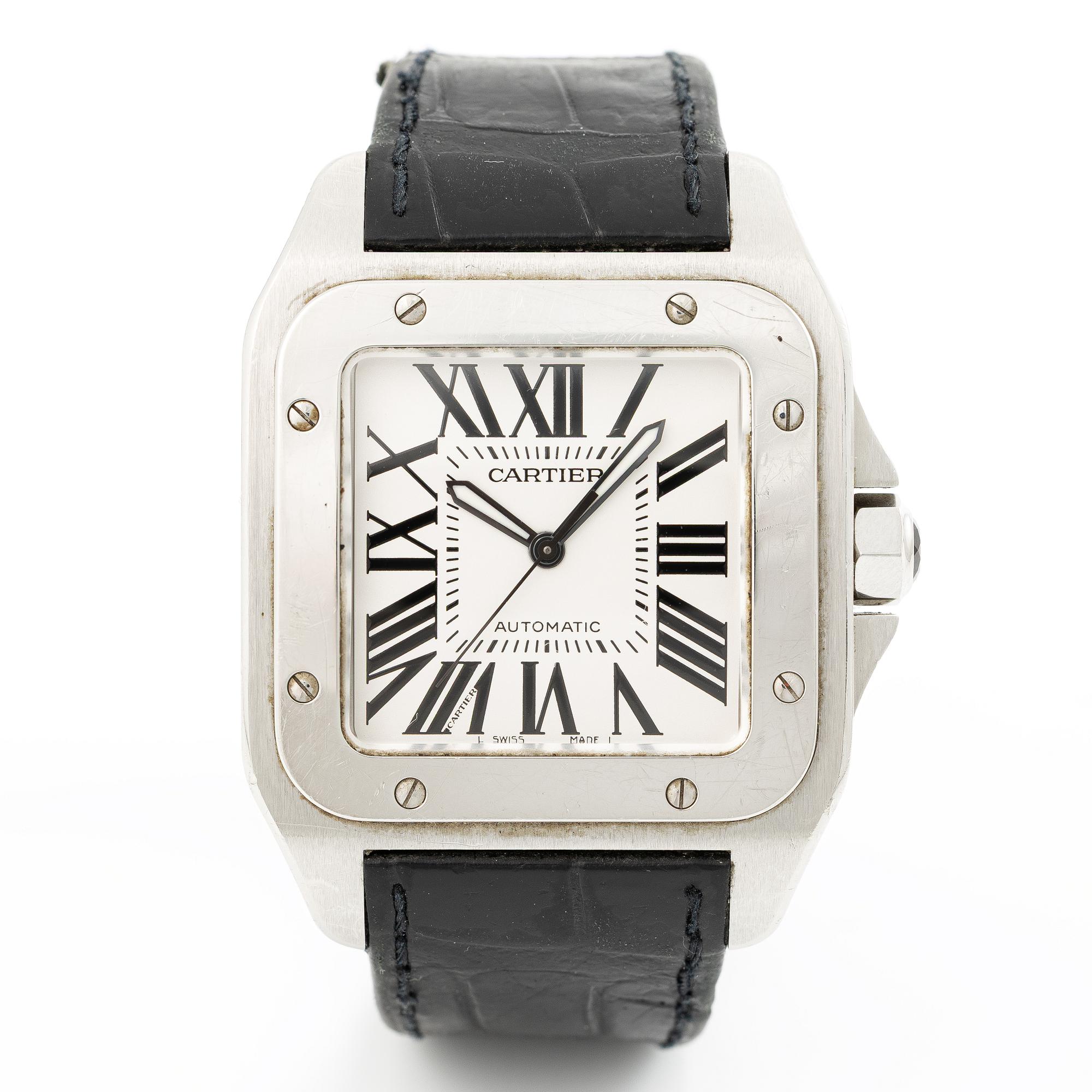 Cartier, Santos 100, wristwatch, 38 x 38 (51) mm.