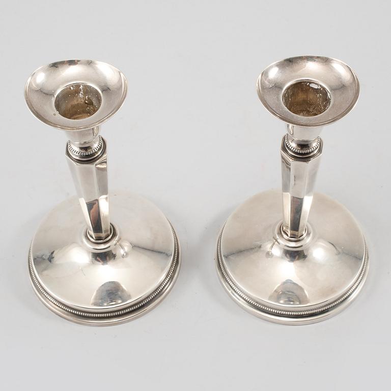 LJUSSTAKAR, ett par, silver, MGAB, Uppsala, 1958.