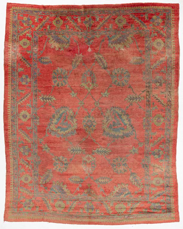 Carpet, antique, Ushak, approx. 344 x 265, late 19th century.