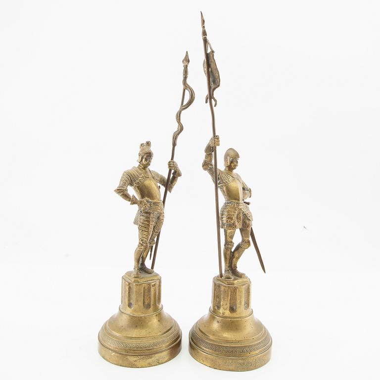 Decorative sculptures, 2 pieces, circa 1900.