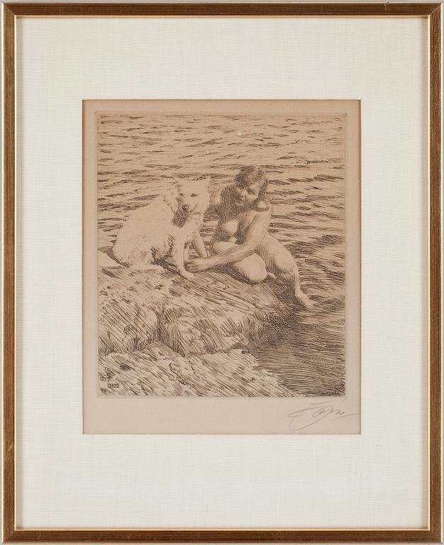 ANDERS ZORN, etsning. Sign.