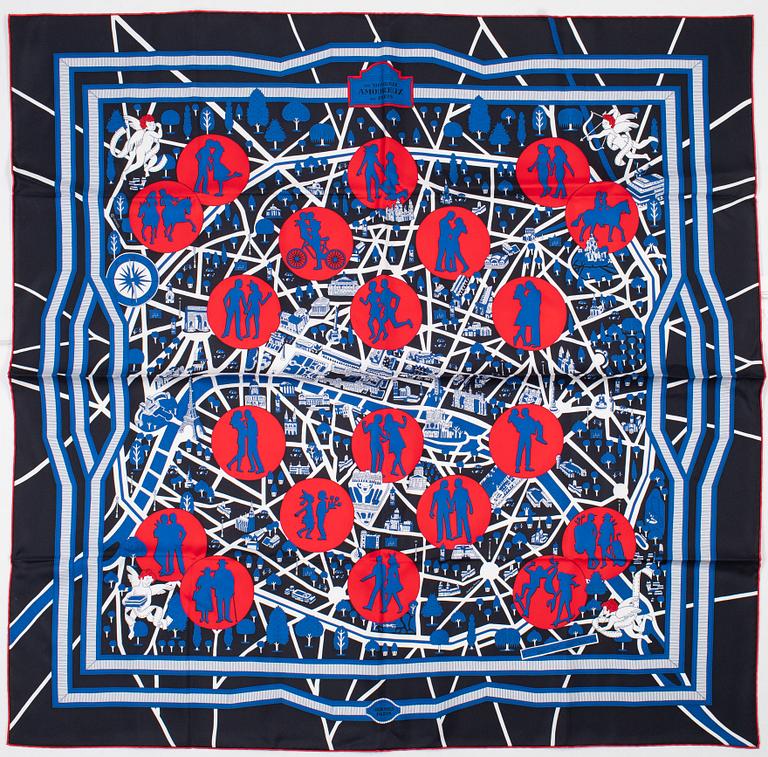 Hermès, scarf, "Les Nouveaux Amoureux de Paris".