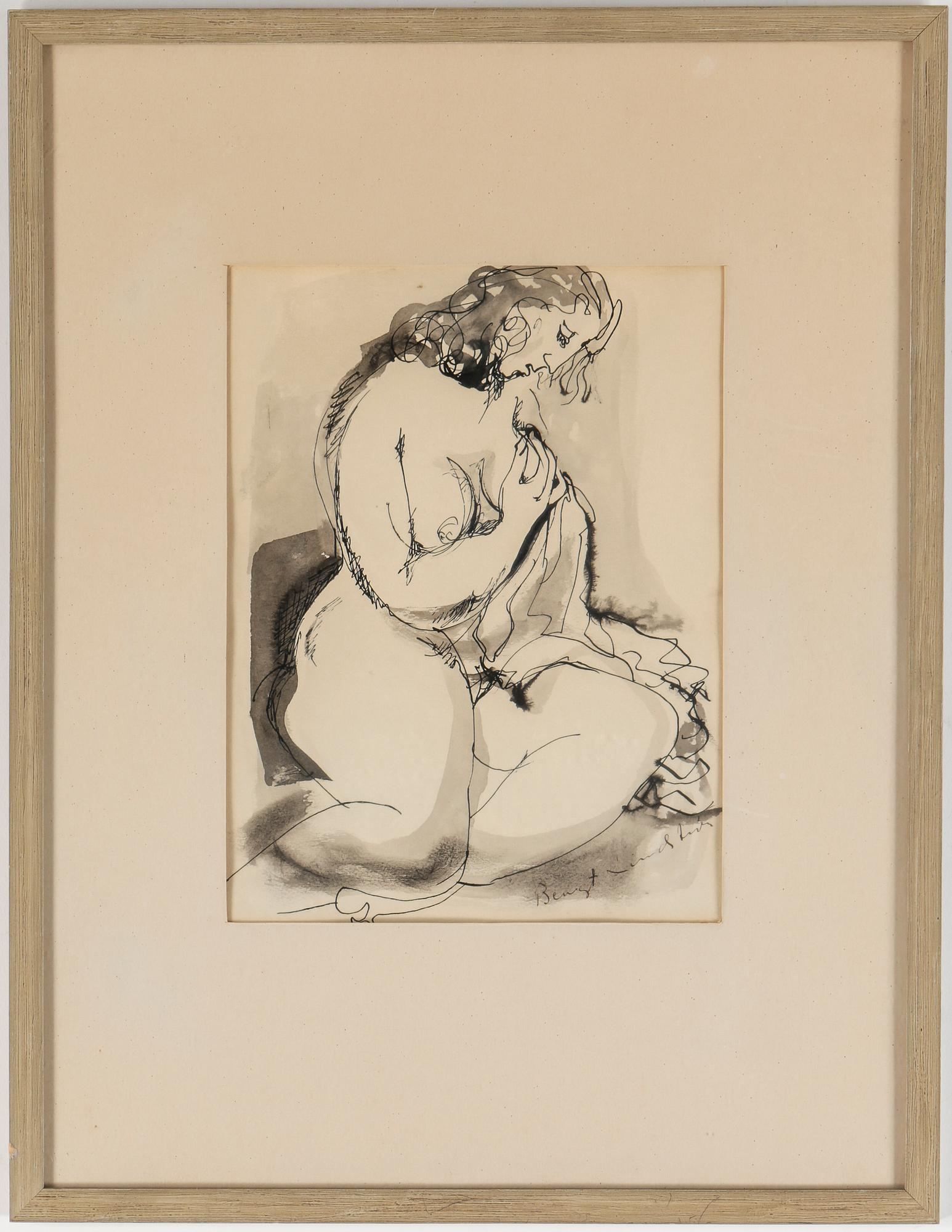 BENGT LINDSTRÖM, tuschteckning, signerad.