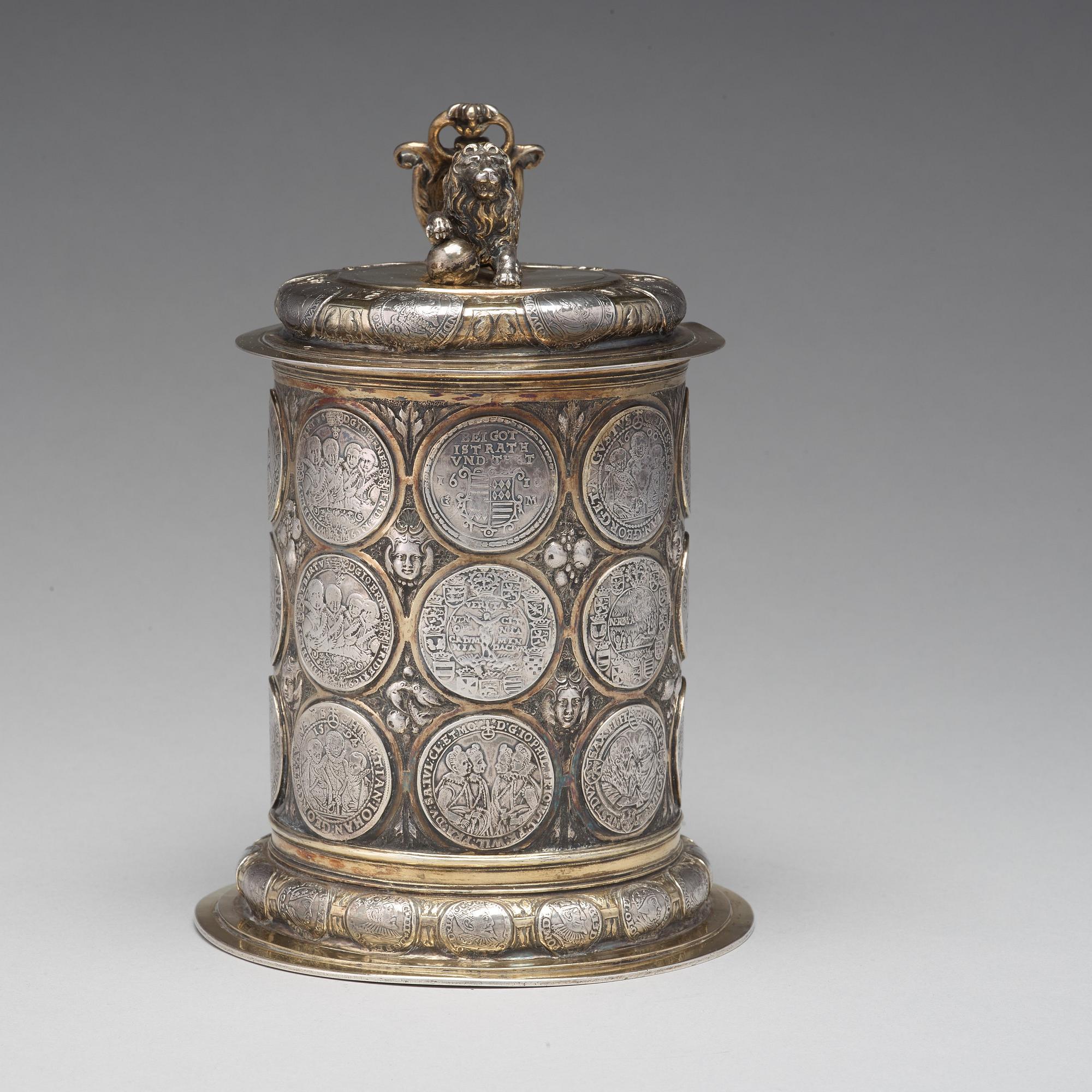 Andreas Haidt, dryckeskanna, silver, Danzig (verksam 1689-1699). Barock.