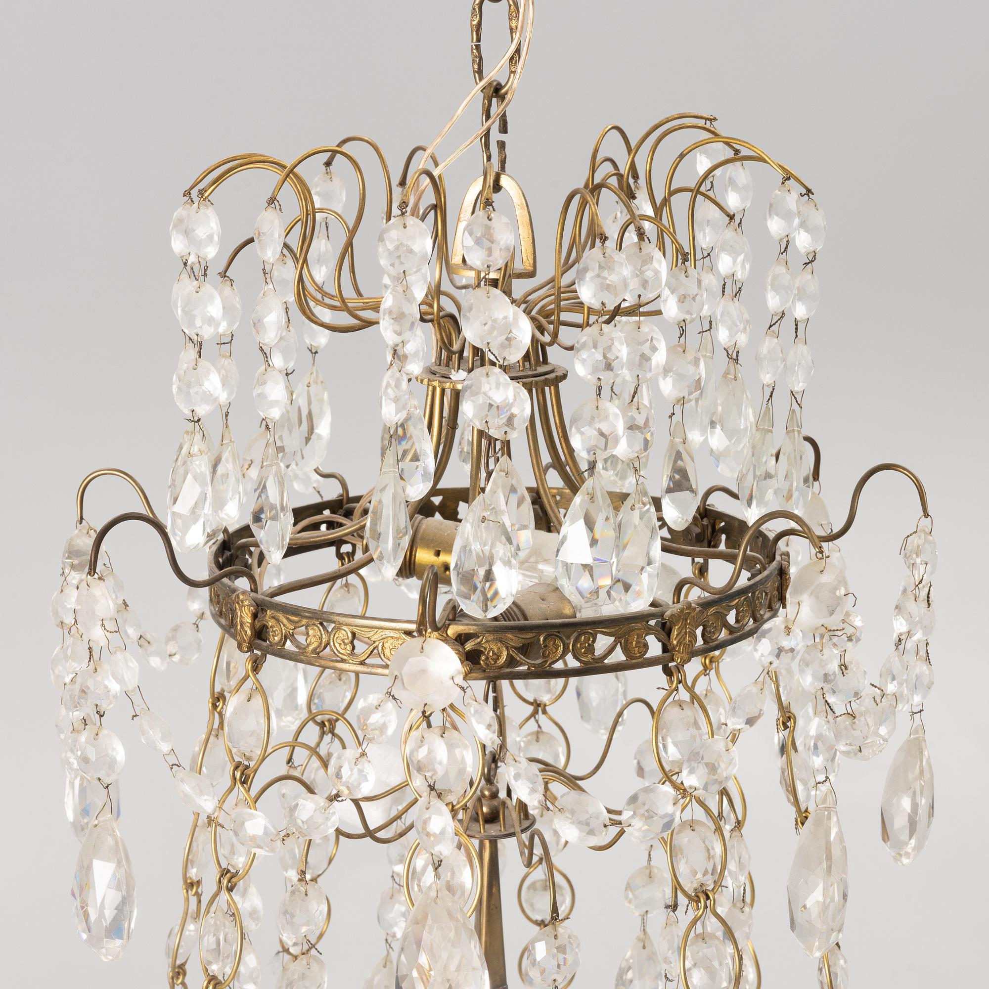 Chandelier, Gustavian style, mid-20th century.