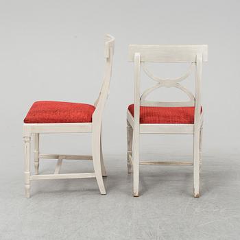 Eight late 20th century Gustavian style chairs.
