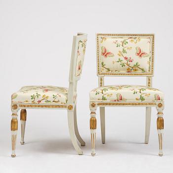 A set of four late Gustavian 'Sulla' chairs, Stockholm, circa 1800.