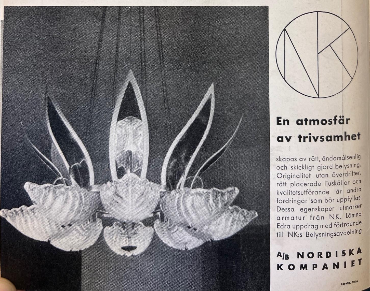 Bertil Brisborg & Fritz Kurz, a pair of wall lamps, Orrefors & Nordiska Kompaniet, 1950s.