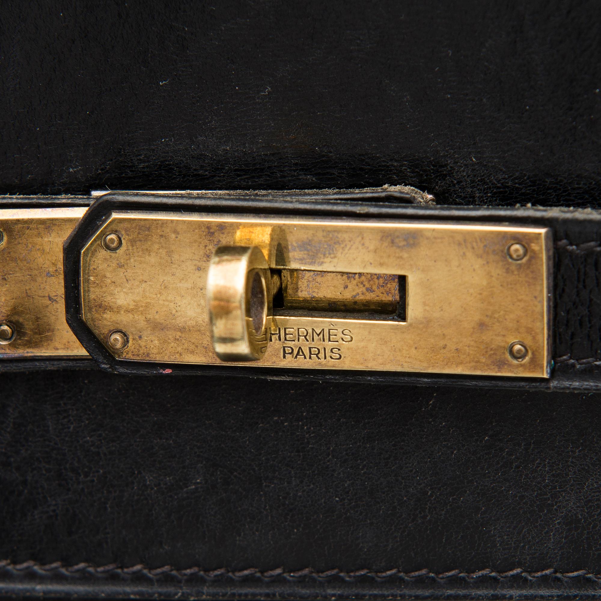 A Black 1970s Kelly 35 Bag.