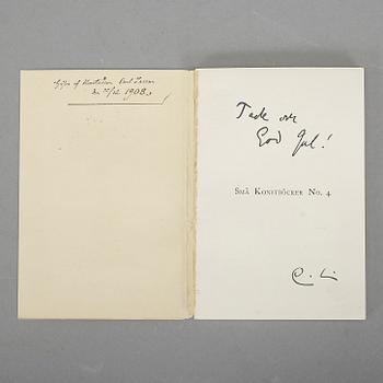 CARL LARSSON (1853-1919), bok med konstnärens hälsning och autograf. 1908.