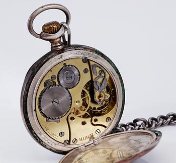 FICKUR, 3 st, silver och nickel, 1900-talets första hälft.