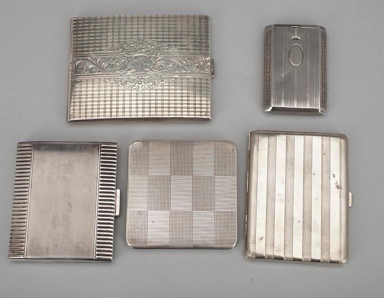 DOSOR, 5 st, silver, 1900-tal. Vikt 354 g.
