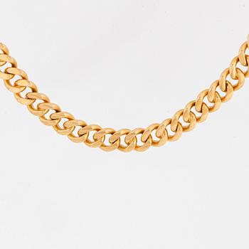 HALSLÄNK, manglad pansarlänk, 18K guld.