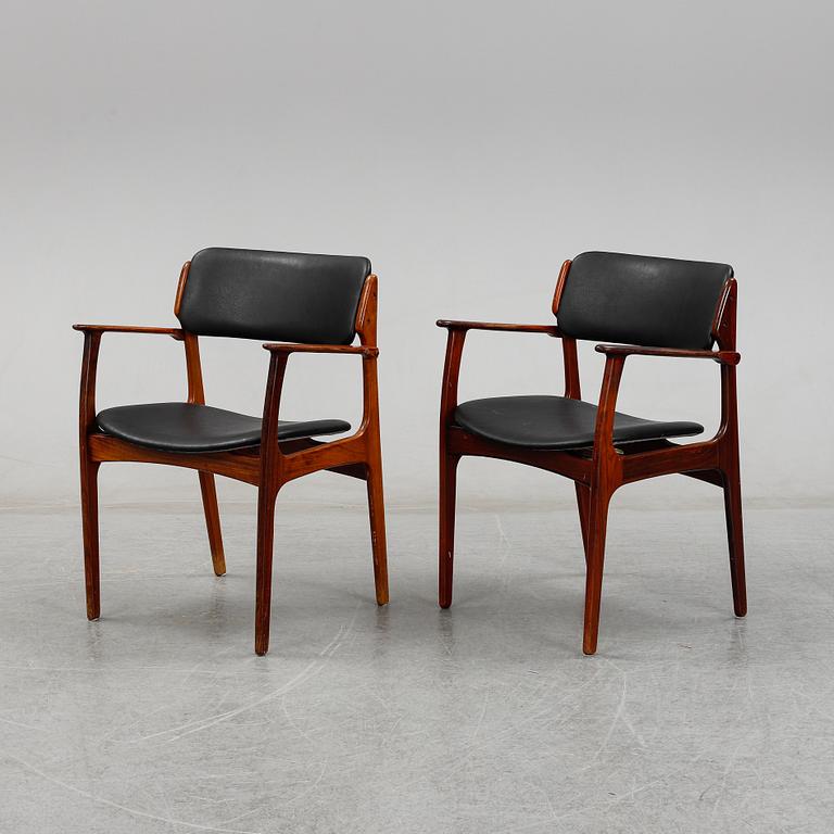 Eight rosewood armchairs by Erik Buch for Oddense Maskinsnedkeri A-S.