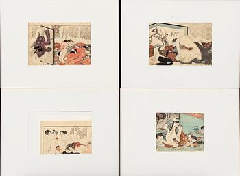 JAPANSKA TRÄSNITT, 10 + 9 st 18/1900-tal.