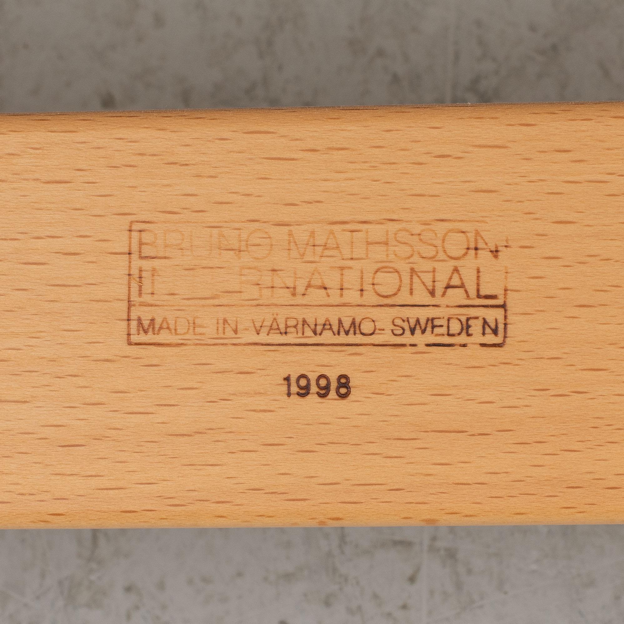 Bruno Mathsson, a pair of "Miranda" armchairs, Bruno Mathsson International, 1998.