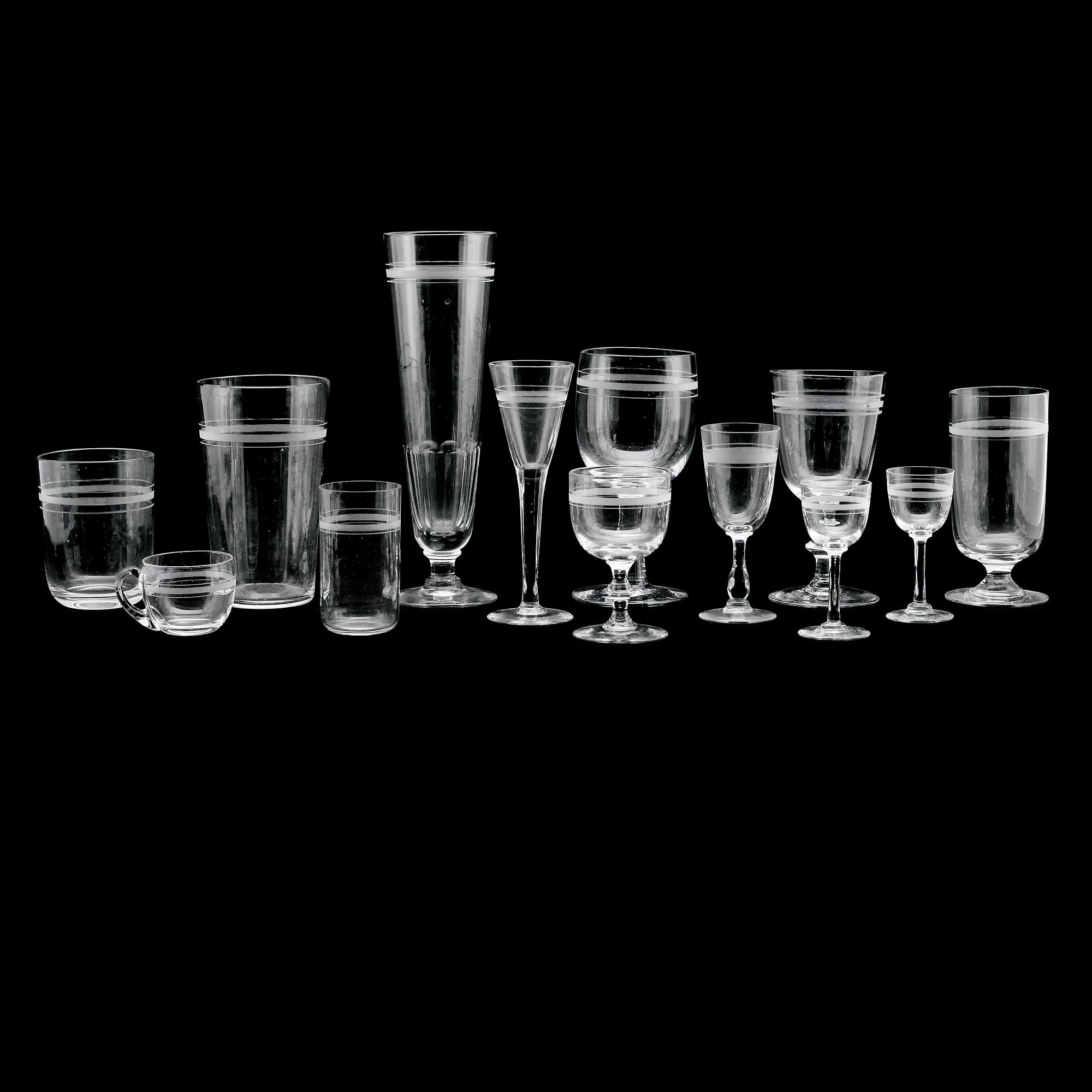 SERVISGLAS, 80 st, sk Rydbergsglas, 1900-talets första hälft.