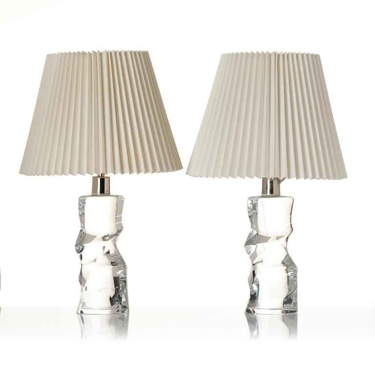 Olle Alberius, a pair of table lamps model "2214/271", Orrefors, 1960-70s.