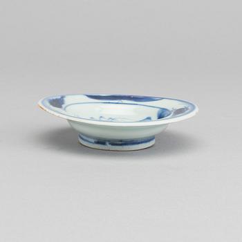 A Chinese Qing Dynasty  blue and white porcelain plate.