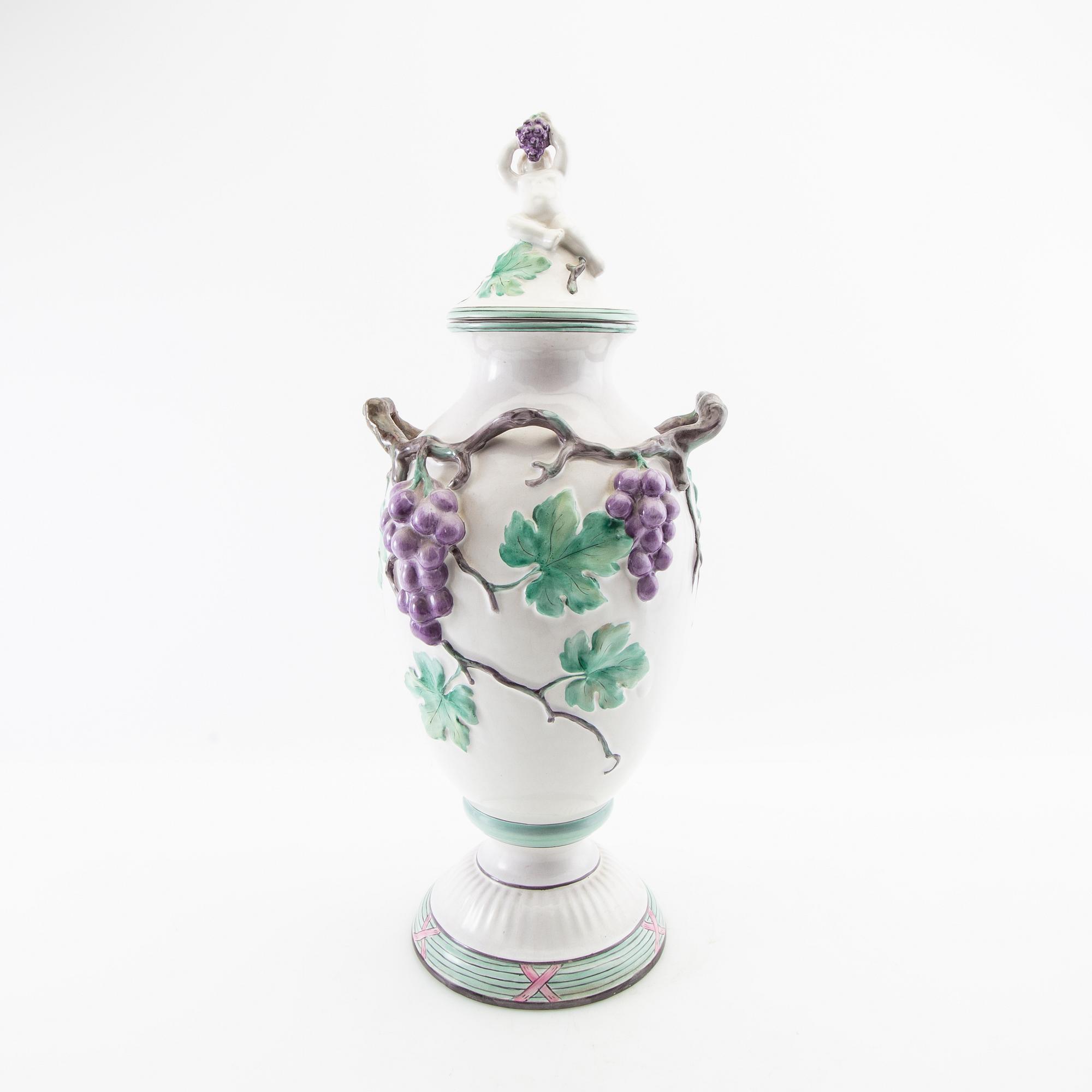 Urna med lock Rokoko-stil Rörstrand 1900-talets första hälft.
