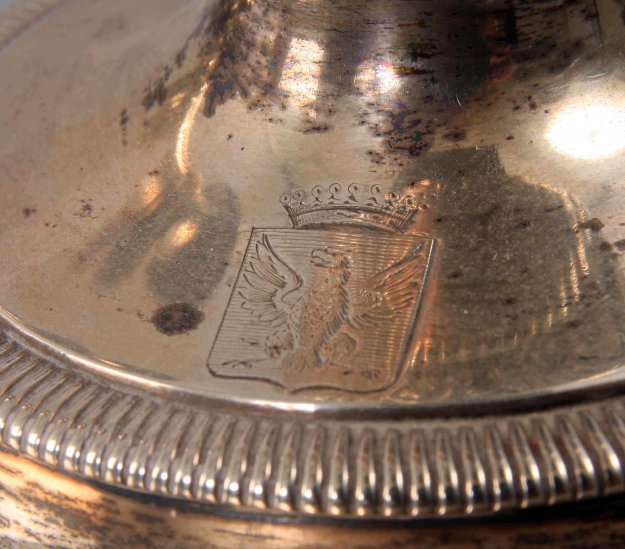 LJUSSTAKAR/BORDSLAMPOR, ett par, silver, Nikols & Plinke, S:t Petersburg 1826.