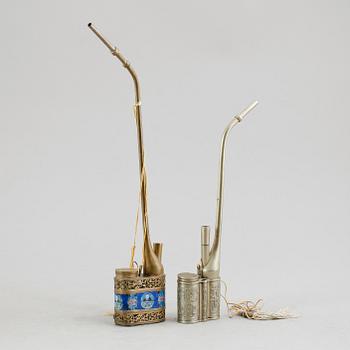 OPIUMPIPOR, 2 st, Kina, sekelskiftet 1900.