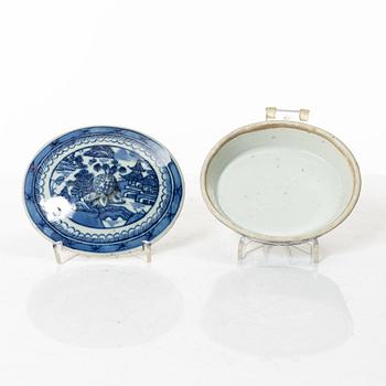 Parti kompaniporslin, 8 delar, Qingdynastin, Kina, 1700/1800-tal.