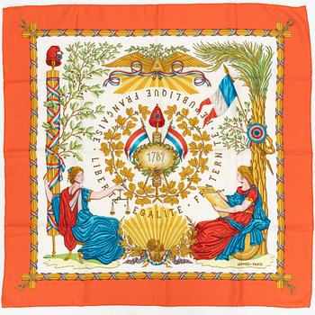 Hermès, scarf, "1789 Liberty Equality Fraternity".