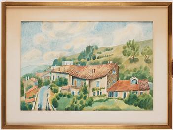 Josef Frank, a watercolour of a Southern European landscape, not signed.